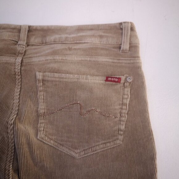 2/$30.00 Mix & Match - Moto Ladies Tan Size 31 Corduroy Flare Leg Pants - Picture 5 of 12